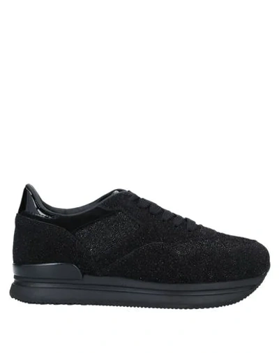 Shop Hogan Woman Sneakers Black Size 5 Textile Fibers, Soft Leather