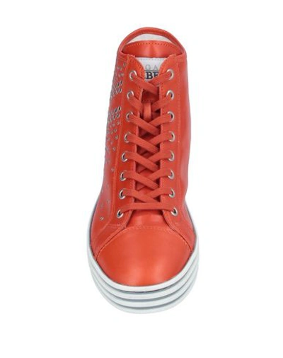 Shop Hogan Rebel Woman Sneakers Orange Size 6 Soft Leather