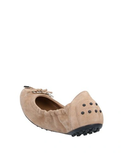 Shop Tod's Ballet Flats In Sand