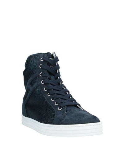 Shop Hogan Rebel Woman Sneakers Midnight Blue Size 6.5 Soft Leather, Textile Fibers