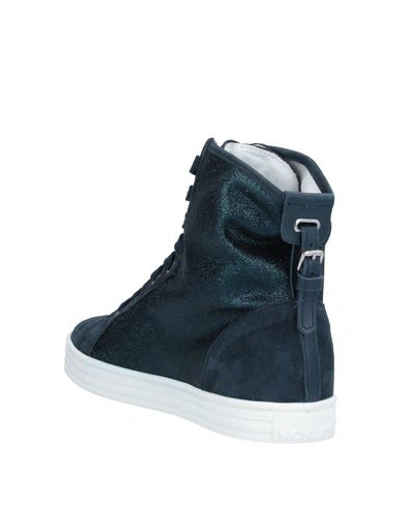 Shop Hogan Rebel Woman Sneakers Midnight Blue Size 6.5 Soft Leather, Textile Fibers
