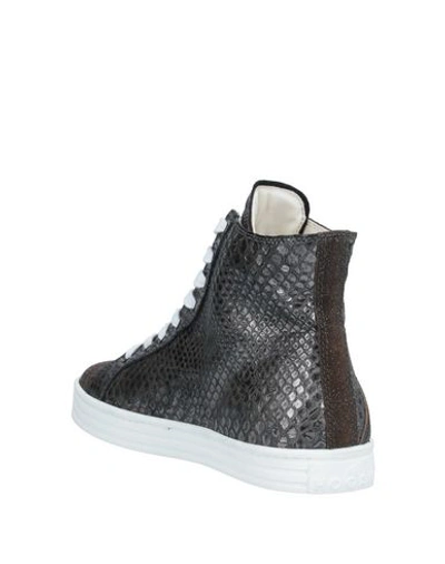 Shop Hogan Rebel Woman Sneakers Lead Size 6.5 Soft Leather In Grey
