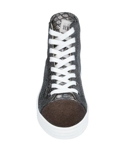 Shop Hogan Rebel Woman Sneakers Lead Size 6.5 Soft Leather In Grey