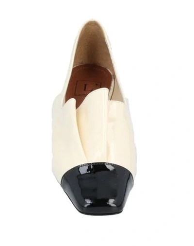 L'autre Chose Low Shoes Loafers Women Ivory And Black In Black