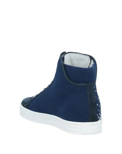 Shop Hogan Rebel Woman Sneakers Midnight Blue Size 7.5 Soft Leather, Textile Fibers