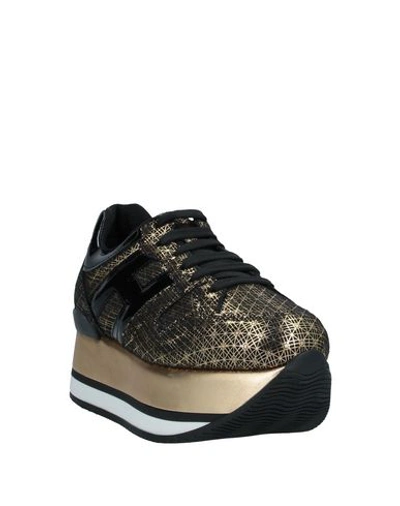 Shop Hogan Woman Sneakers Gold Size 5 Soft Leather