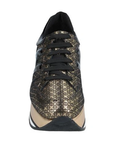 Shop Hogan Woman Sneakers Gold Size 5 Soft Leather