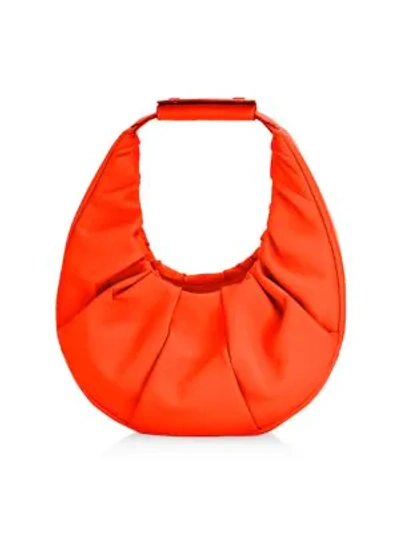 Shop Staud Women's Moon Leather Hobo Bag In Hawaiian Red