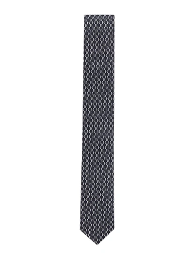 Shop Hugo Boss Tie With Jacquard Pattern In Blu