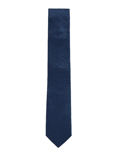 Shop Hugo Boss Tie With Jacquard Pattern In Blu