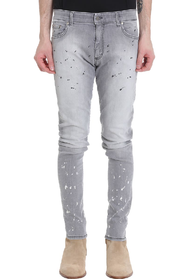 Represent Paint Splatter Skinny Jeans In Grey ModeSens