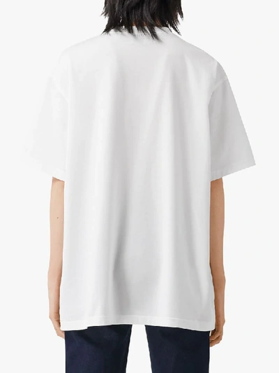 Shop Burberry Oversized Montage Print T-shirt In White