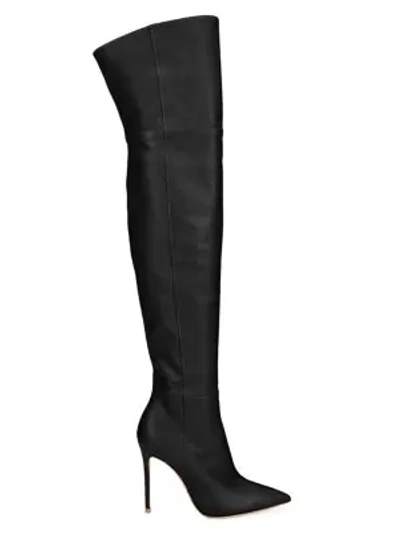 Shop Gianvito Rossi Bea Over-the-knee Leather Boots In Black