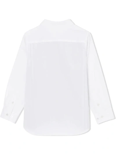 Shop Burberry Icon Stripe Buttoned Shirt In White