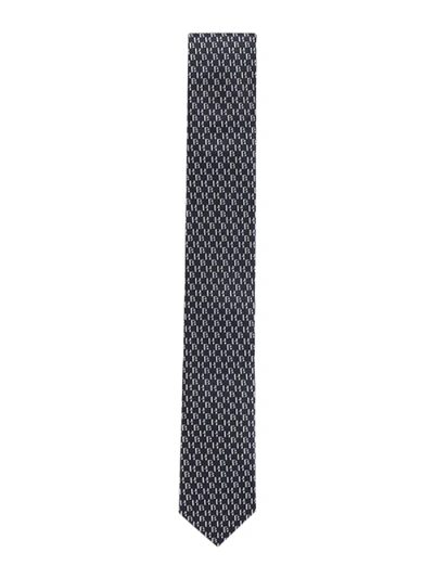 Shop Hugo Boss Tie With Jacquard Pattern In Blue