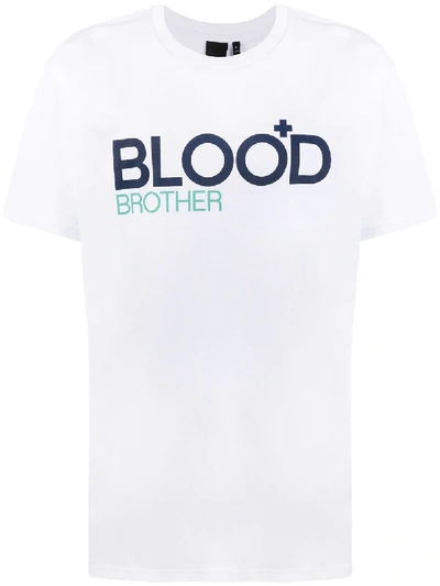 Shop Blood Brother Trademark Logo T-shirt In White