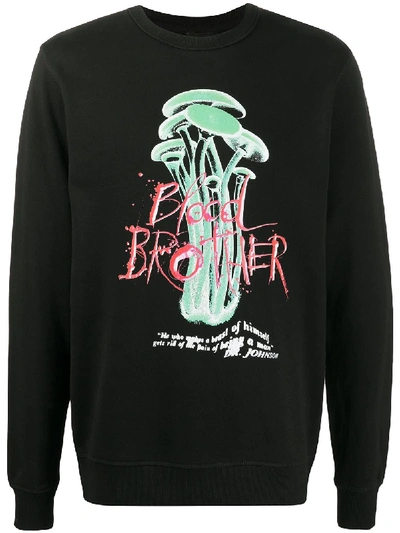 Shop Blood Brother Wolfe Graphic-print Sweatshirt In Black