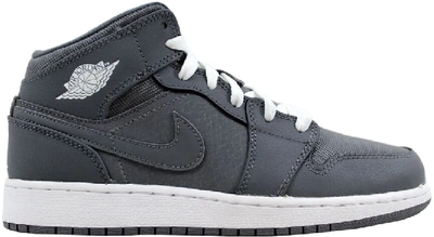 Pre-owned Jordan 1 Mid Cool Grey (gs) In Cool Grey/white-cool Grey