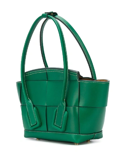 Shop Bottega Veneta Mini Arco Tote Bag In Green