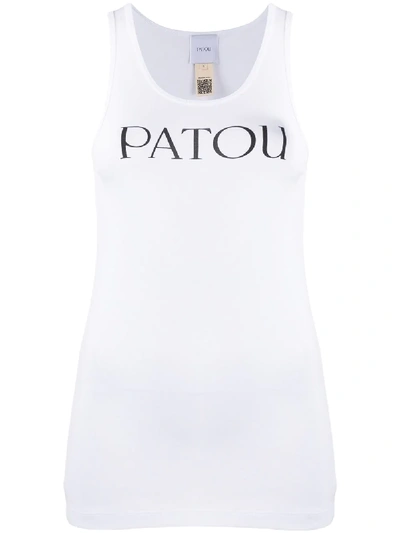 Shop Patou Logo Print Tank Top In White