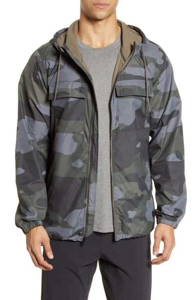 Shop Alo Yoga Stride Camo Hooded Jacket In Black Camouflage