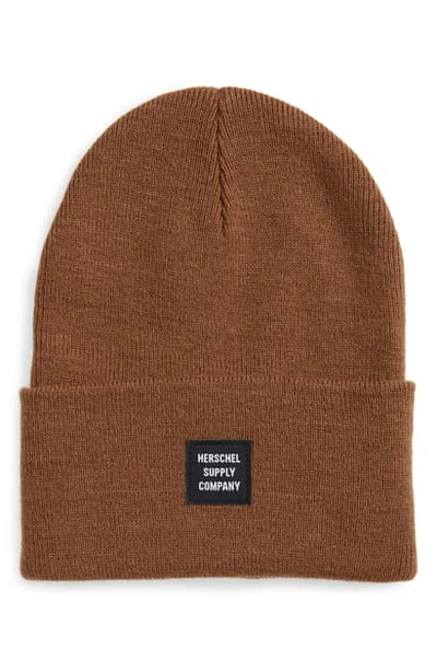 Shop Herschel Supply Co 'abbott' Knit Cap In Saddle Brown
