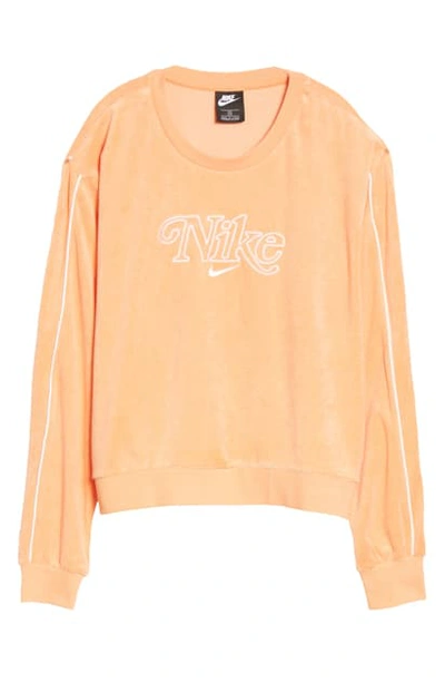 Shop Nike Sportswear French Terry Crewneck Sweatshirt In Orange Trance