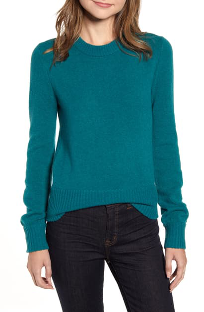 J.crew Crewneck Sweater In Super Soft Yarn In Spicy Jade ...
