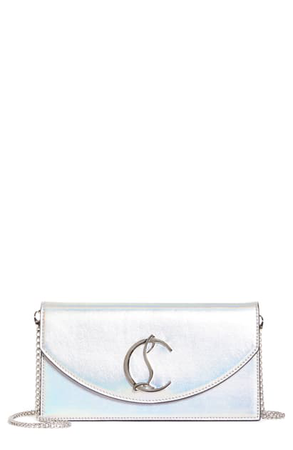 louboutin silver clutch