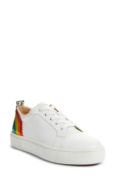 Shop Christian Louboutin Arkenspeed Rainbow Low Top Sneaker In White/ Multi