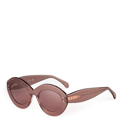 Shop Alaïa Dark Pink Acetate Sunglasses