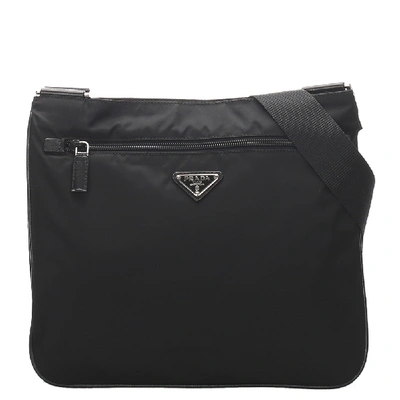 Pre-owned Prada Black Nylon Tessuto Crossbody Bag