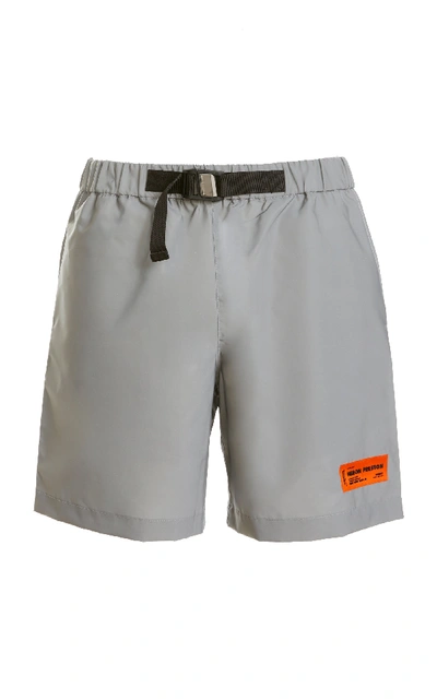 Shop Heron Preston Reflex Shell Shorts In Grey