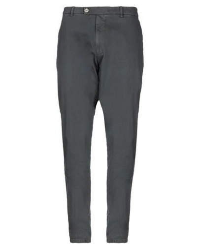 Shop Berwich Man Pants Lead Size 40 Cotton, Elastane In Grey