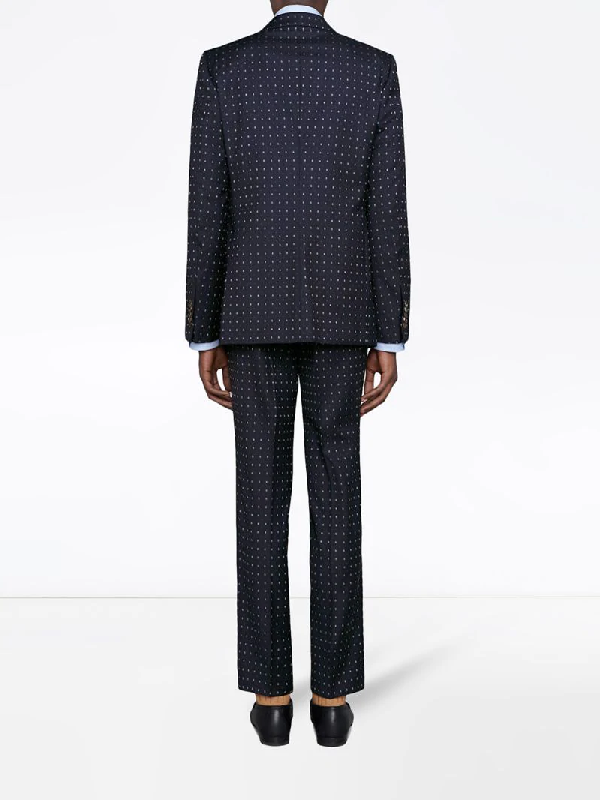 Gucci Logo-print Two-piece Suit In Blue | ModeSens