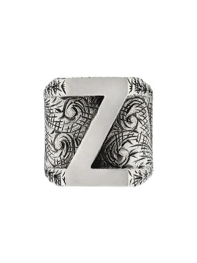 Shop Gucci Z Letter Ring In Silver