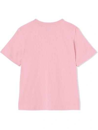 Shop Burberry Logo Printed Cotton T-shirt In Pink