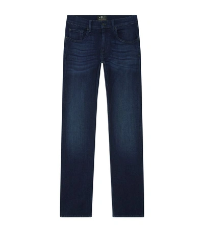 Shop 7 For All Mankind Slimmy Tapered Luxe Performance Plus Jeans In Navy