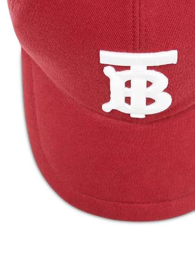 Shop Burberry Logo Baseball Cap In Red
