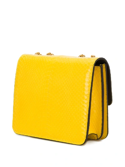 Shop Fendi Fab Leather Crossbody Bag In Yellow