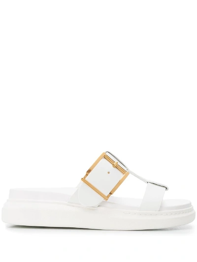 Shop Alexander Mcqueen Oversized Sandals In White
