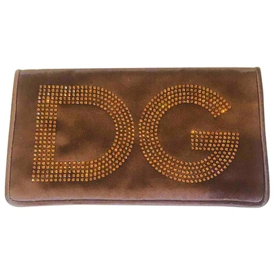 Pre-owned Dolce & Gabbana Dg Girls Burgundy Silk Clutch Bag
