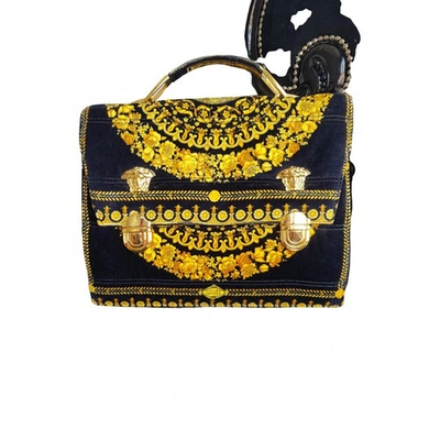 Pre-owned Versace Black Velvet Handbag