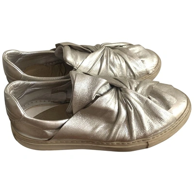 Pre-owned Ports 1961 Leather Trainers In Silver