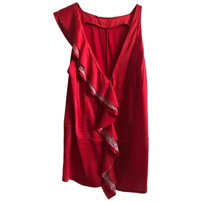 Pre-owned Jucca Red Silk  Top