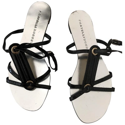 Pre-owned Fratelli Rossetti Patent Leather Sandal In Black