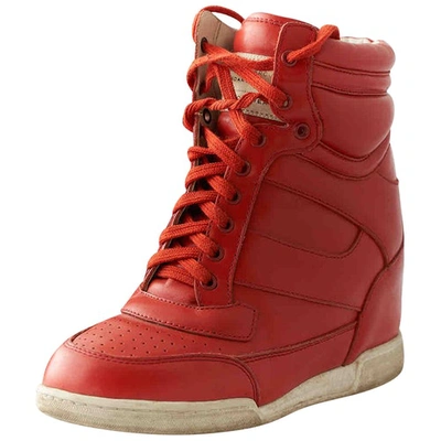 Pre-owned Marc By Marc Jacobs Leather Trainers In Red