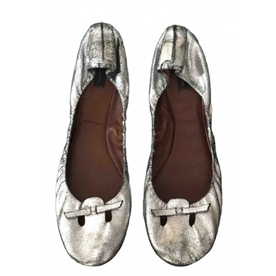 Pre-owned Marc Jacobs Silver Leather Ballet Flats