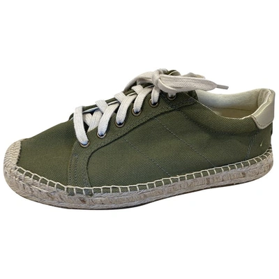 Pre-owned Soludos Cloth Espadrilles In Green