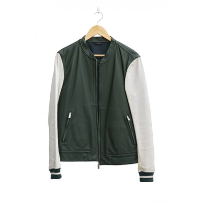 Pre-owned Fendi Leather Jacket In Green